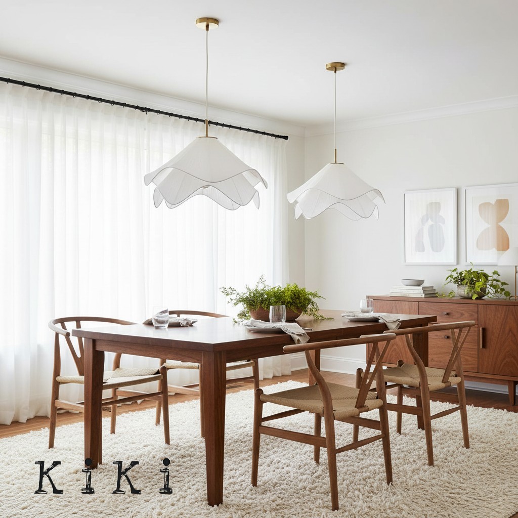 Ethereal Draped Shade Pendant Light – Modern Ambient Light for Bedrooms & Lounges K1192