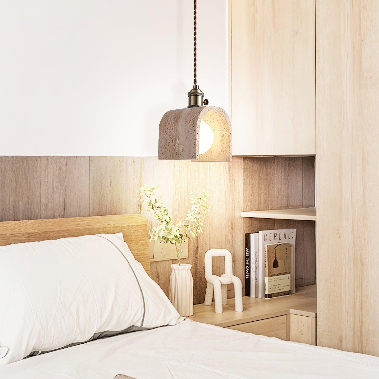 Alagusmo Minimalist Travertine Pendant Light D892