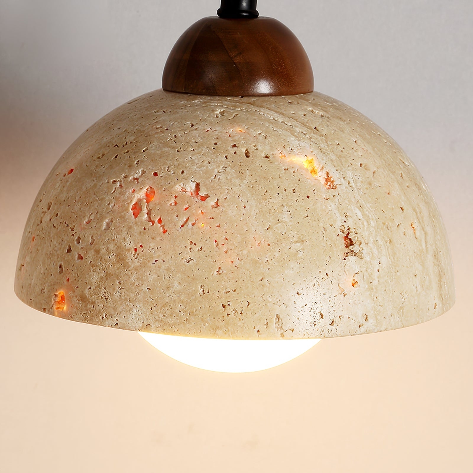 Adjustable Travertine Dome Wall Sconce D382