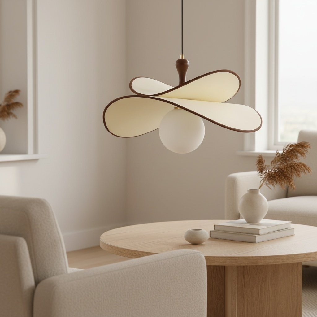 Orrise Floating Glass Globe Pendant with Metal Accents - Modern Minimalist lights for Kitchen and Dining Rooms K2140