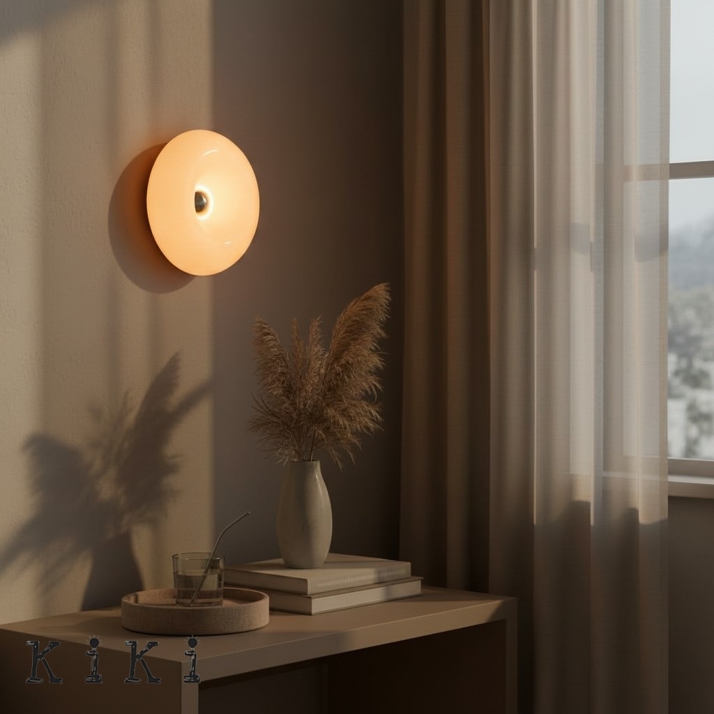 Bauhaus Round Table and Wall Lamp - Stylish Donut Led Lighting for Bedroom K46