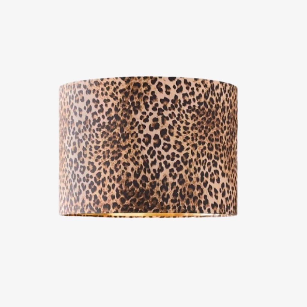 Wildlux Leopard Pattern Statement Drum Lampshade - Decorative Fabric Shade for Home Interiors K2282