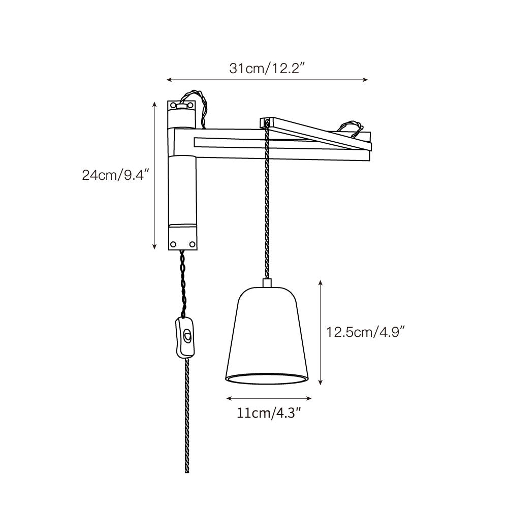 Tia Travertine Swing Arm Plug-in Sconce D685