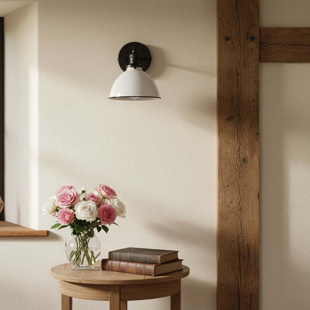Conique Metal Wall Sconce - White Metal Shade - Industrial Modern Lighting K1446