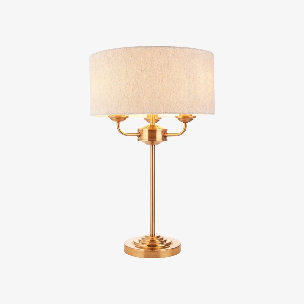 Tela 1‑Light and 3‑Light Table Lamp - Modern Linen & Metal for Living Room K1814