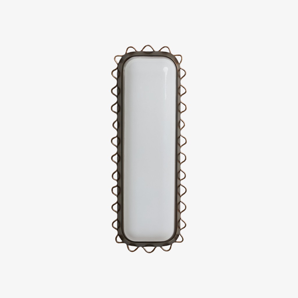 Glowvera Wall Sconce - Wavy Metal Frame Design Modern Glass-Shade Sconce for Hallway K1628