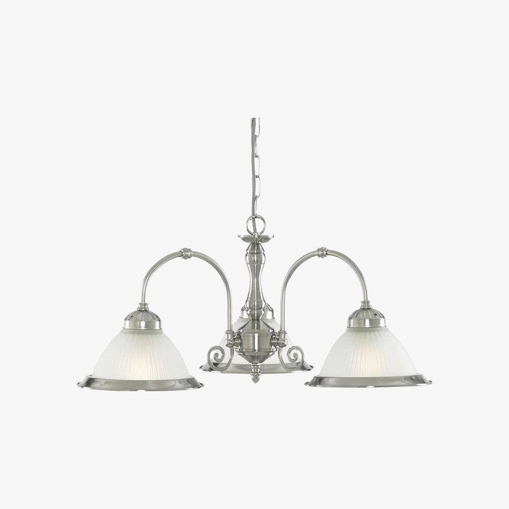 TF Vintora Ribbed Glass Pendant Light - Elegant Metal Trim for Kitchens, Dining Areas and Hallways K1994
