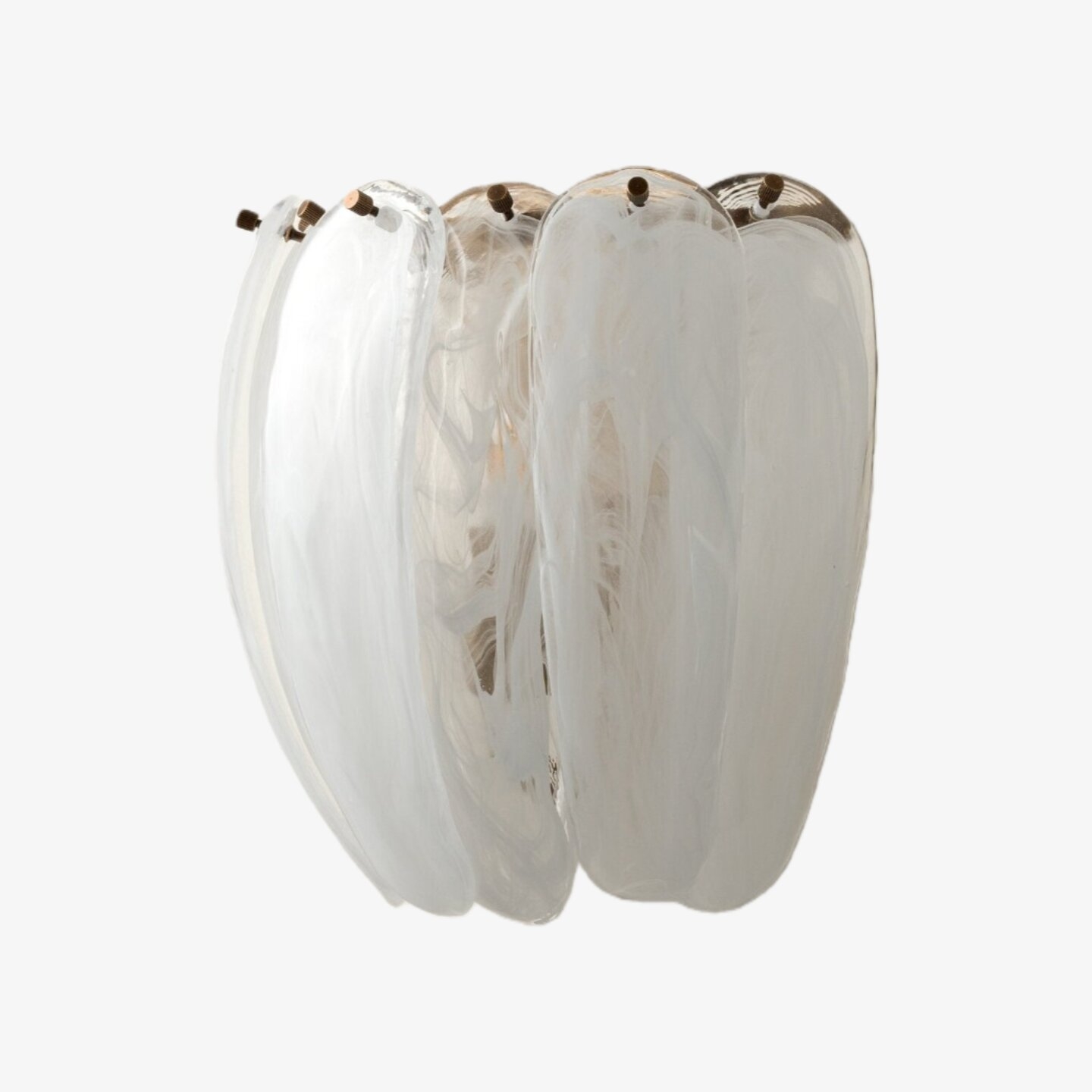 Velora Feather Glass Wall Sconce - Alabaster Style Shade Wall Light for Hallway K2358