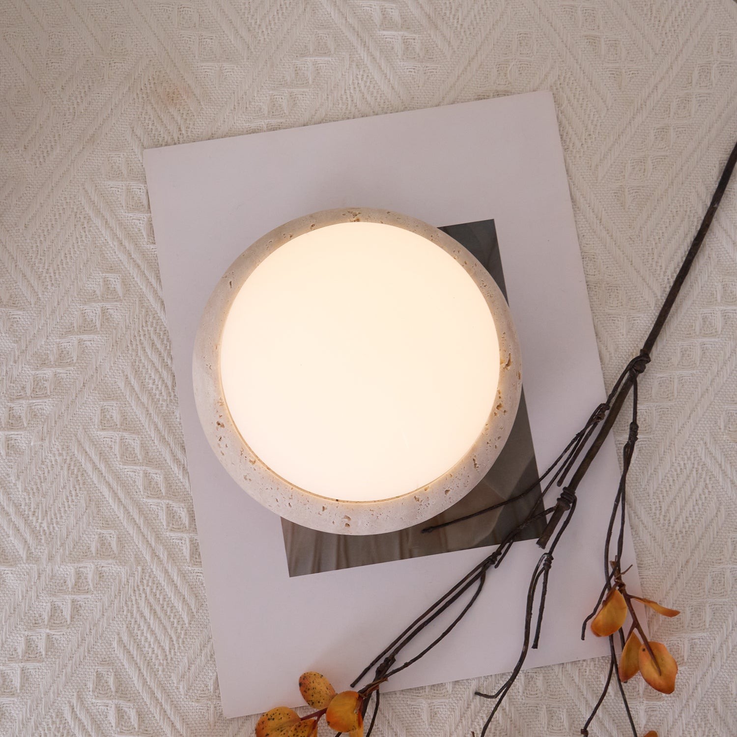 Modern Travertine Cute Mini Orb Table Lamp K853