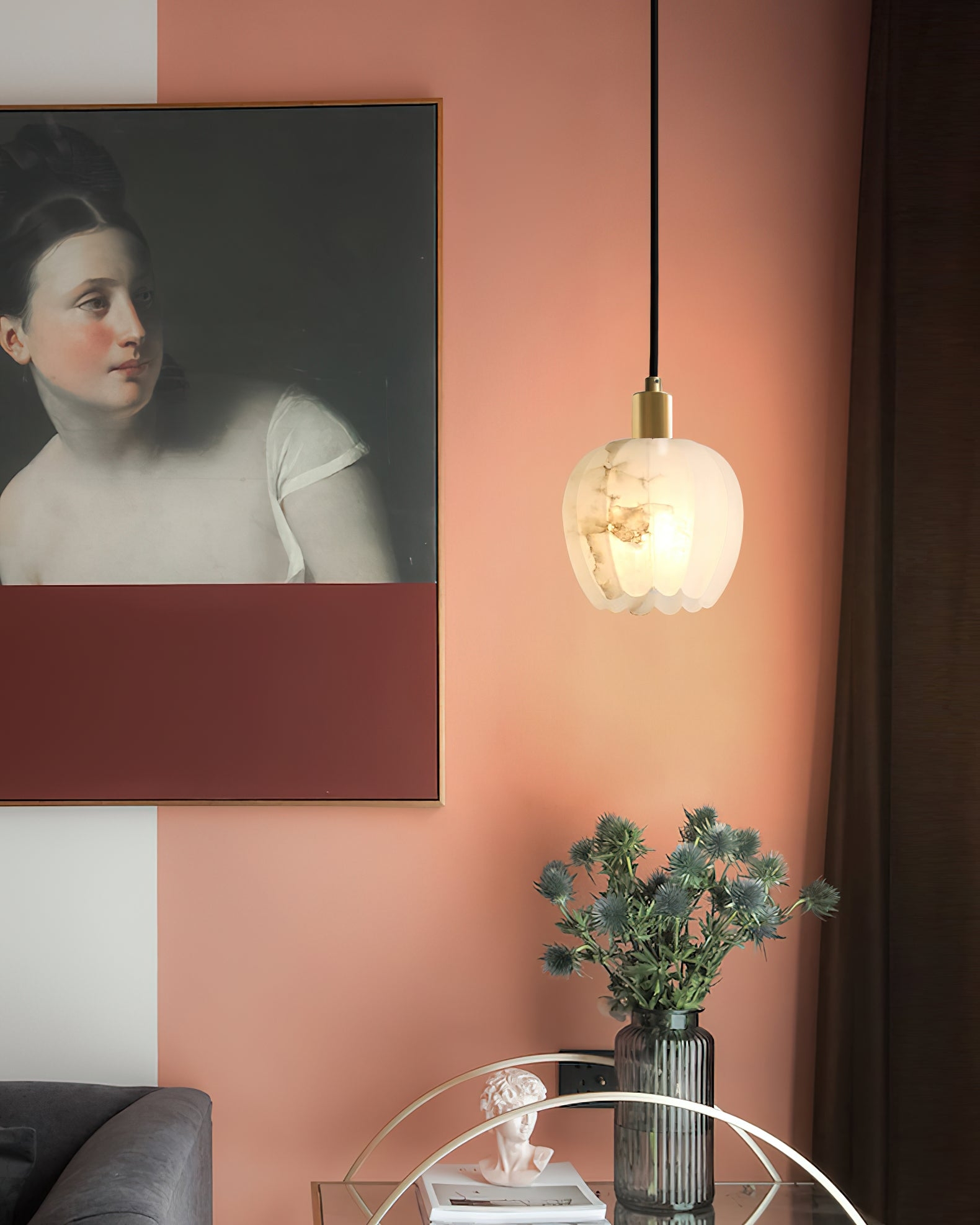 Lilin Alabaster Pendant Light D424