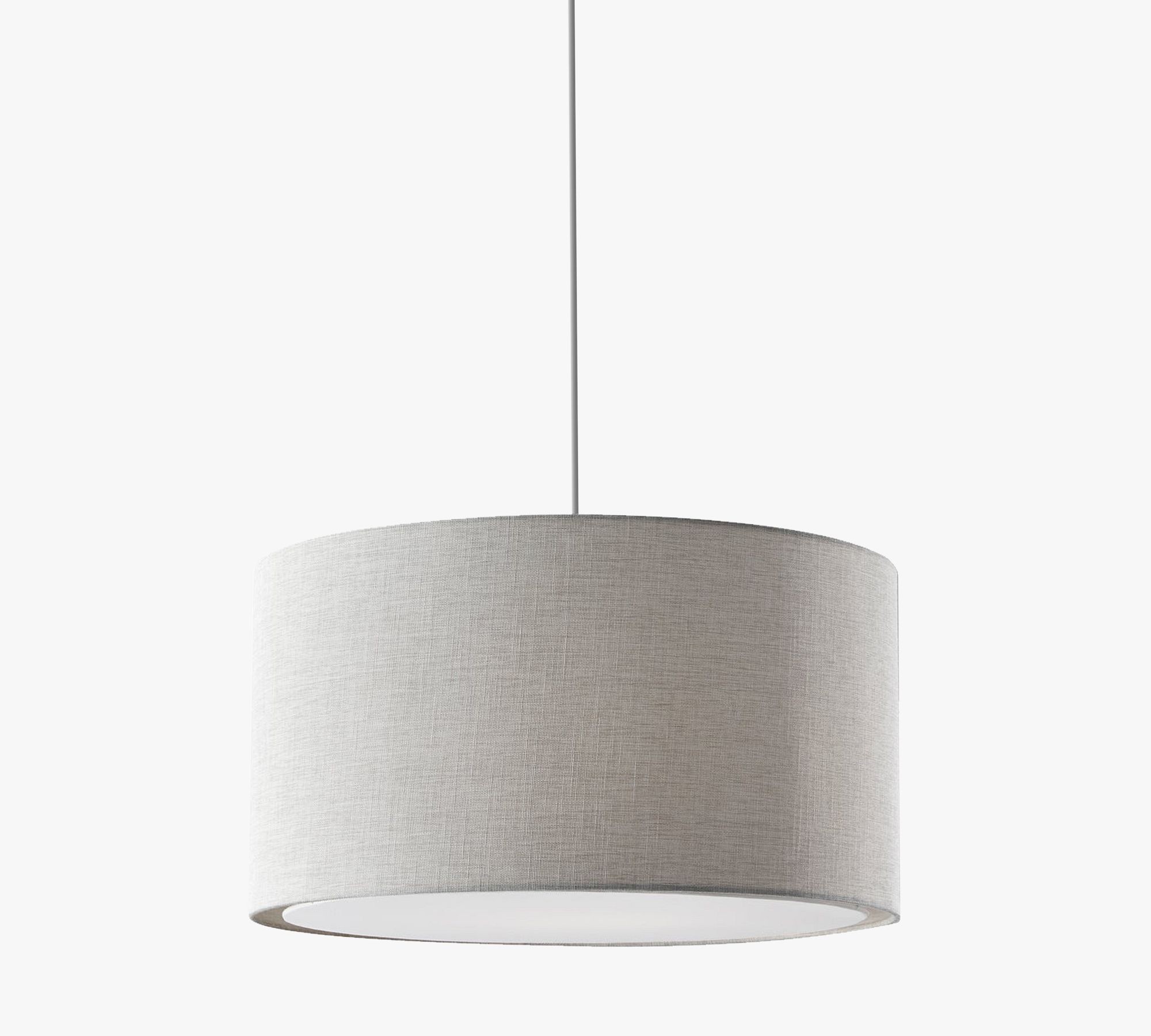 Dumora Fabric Drum Shade Pendant Light - Linen Design Hanging Light K1419