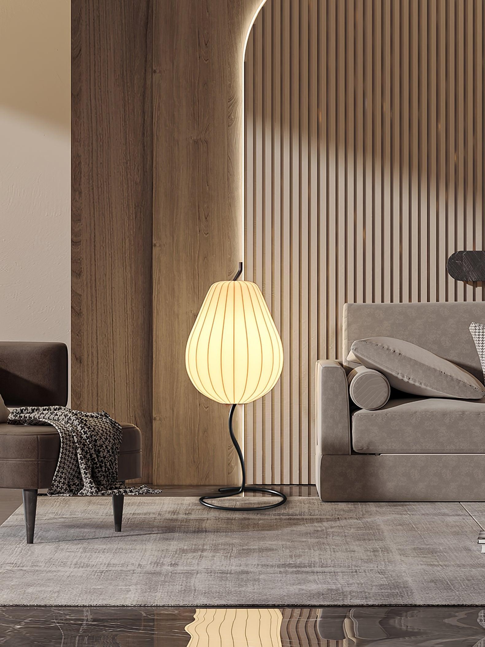 Pear-shaped Shite Floor Lamp Suitable For Living Room K581