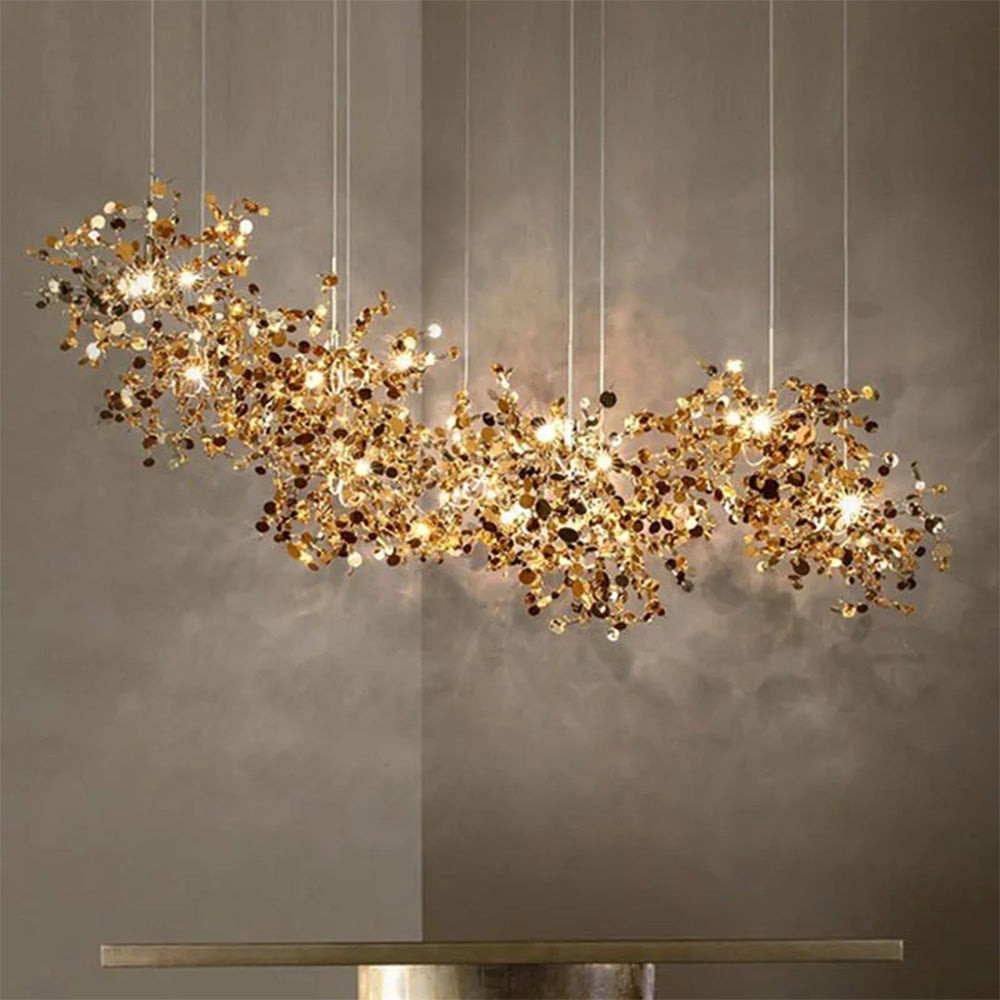 Modern Creative Decorative Leaf Stainless Steel Pendant Light K346
