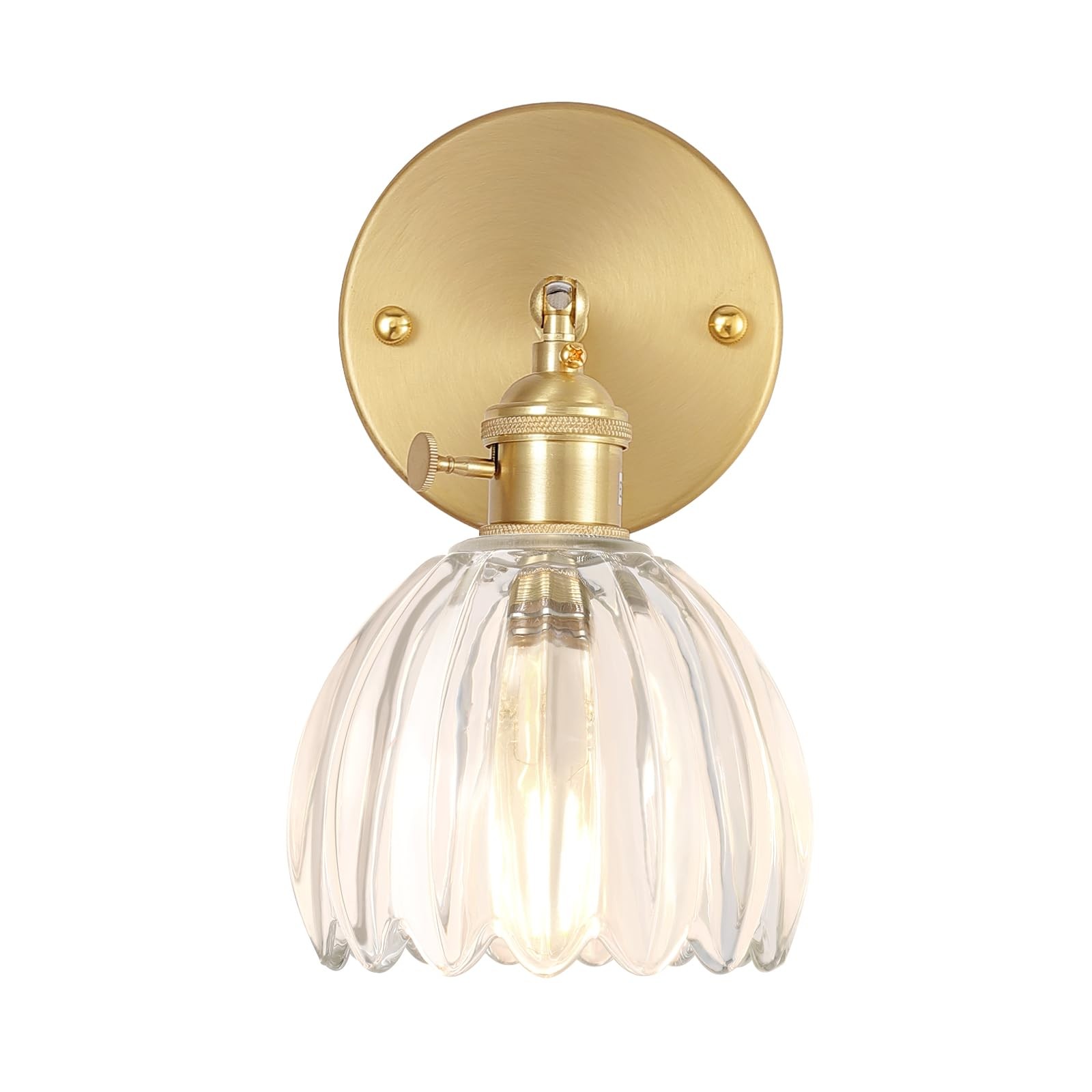 Antique Brass Tulip Glass Wall Light K122