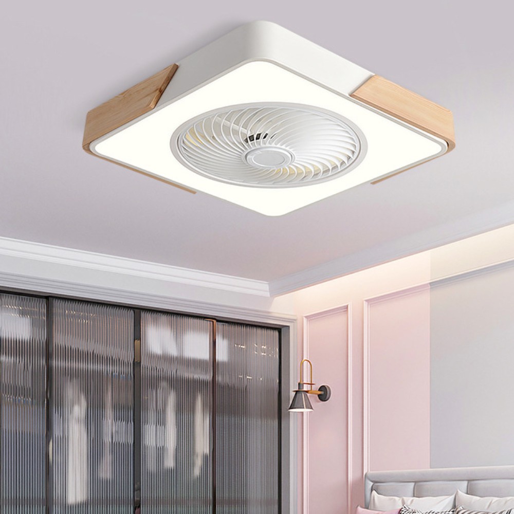 Scandinavian Wooden Round Led Ceiling Fan Light K1110