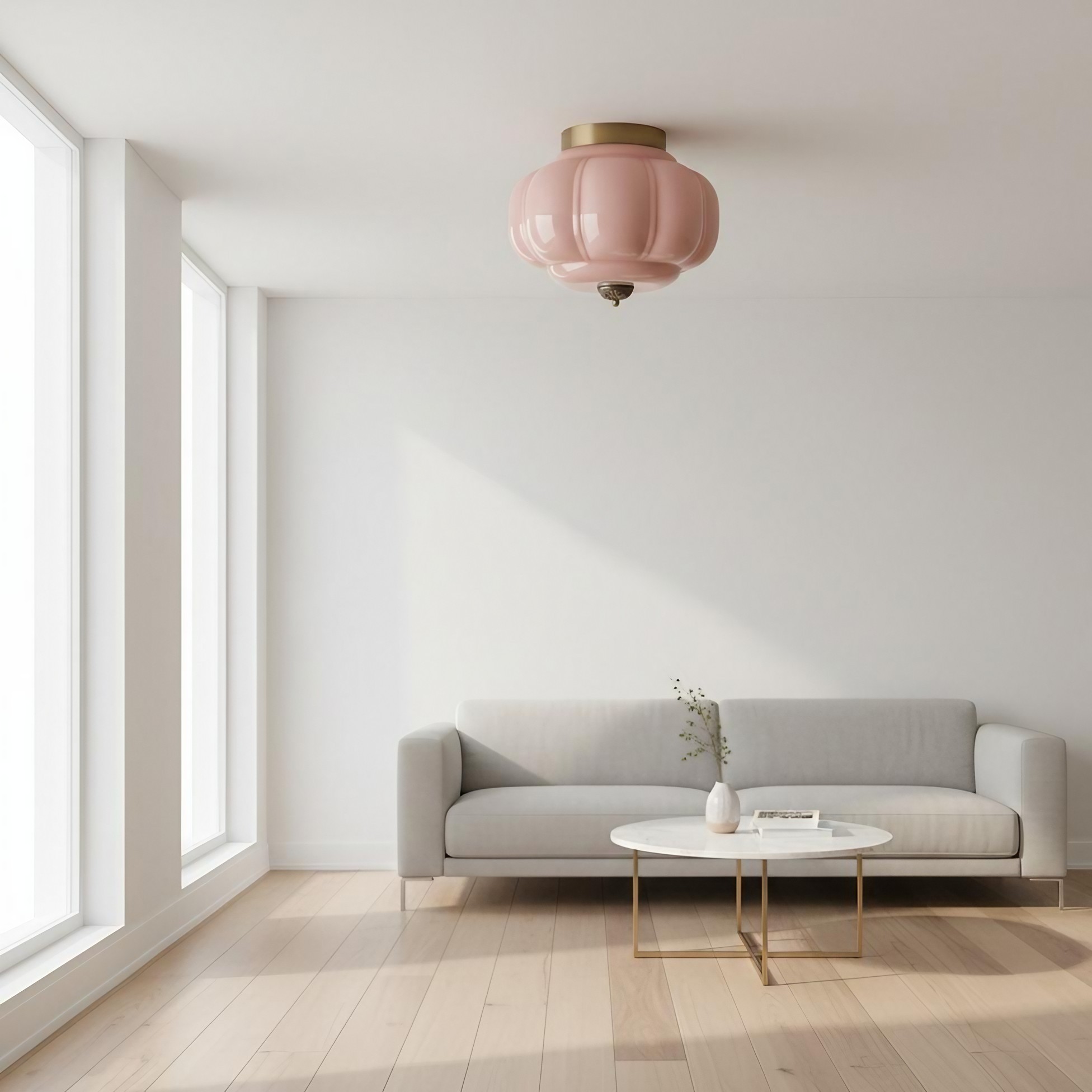 Eloise Retro Milk Glass Semi Flush Mount Ceiling Light K868