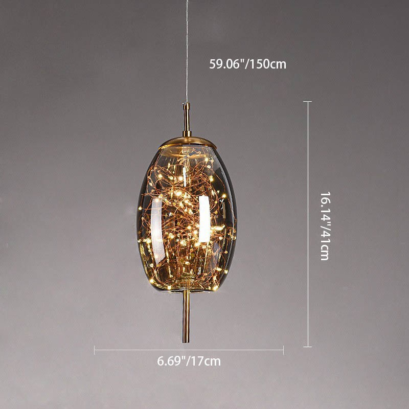 Scandinavian Cylinder Oval Glass Pendant Light K333