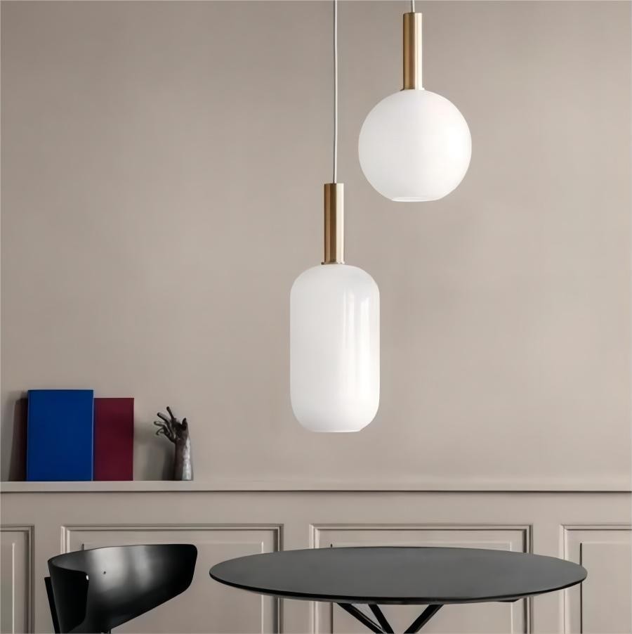 Brass Pendant & Opal Shade