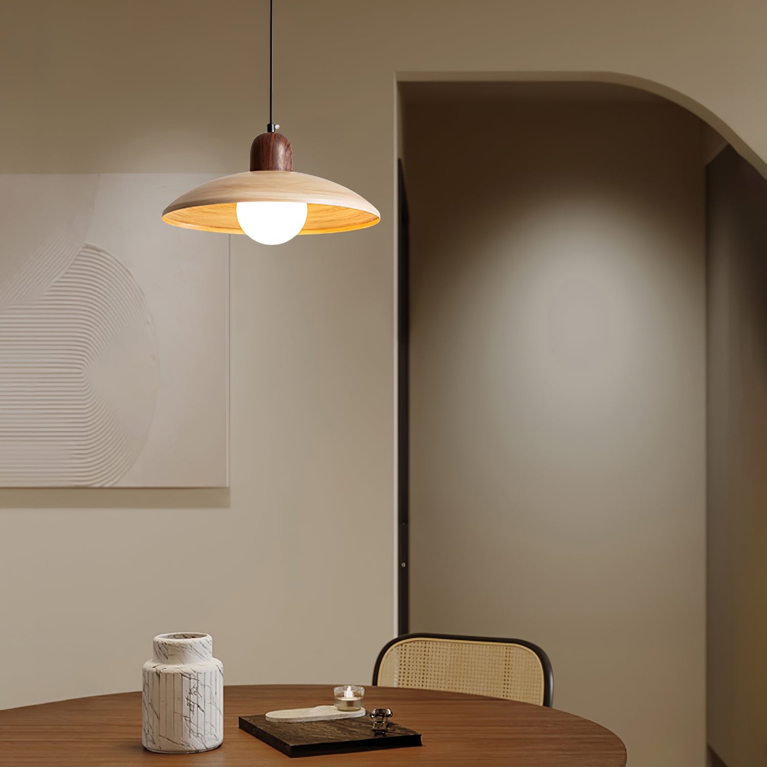 Medieval Style Simple Round Table Pendant Lamp K735