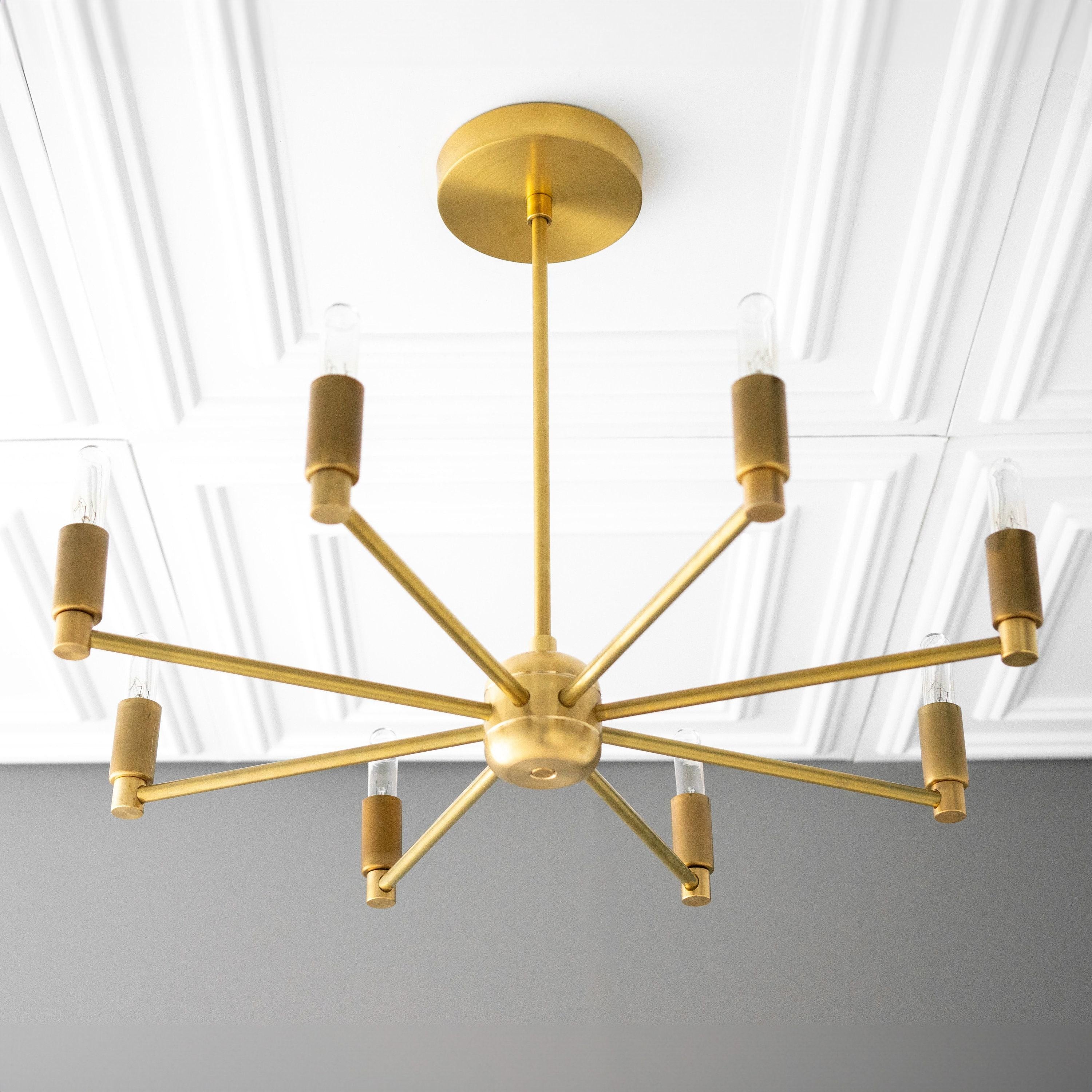 Mobilux Line Modern Chandelier - 8 Arm Mid Century Hanging Light K1497