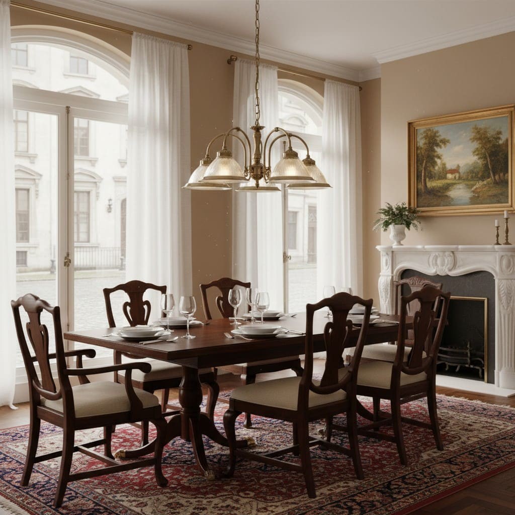 TF Vintora Ribbed Glass Pendant Light - Elegant Metal Trim for Kitchens, Dining Areas and Hallways K1994
