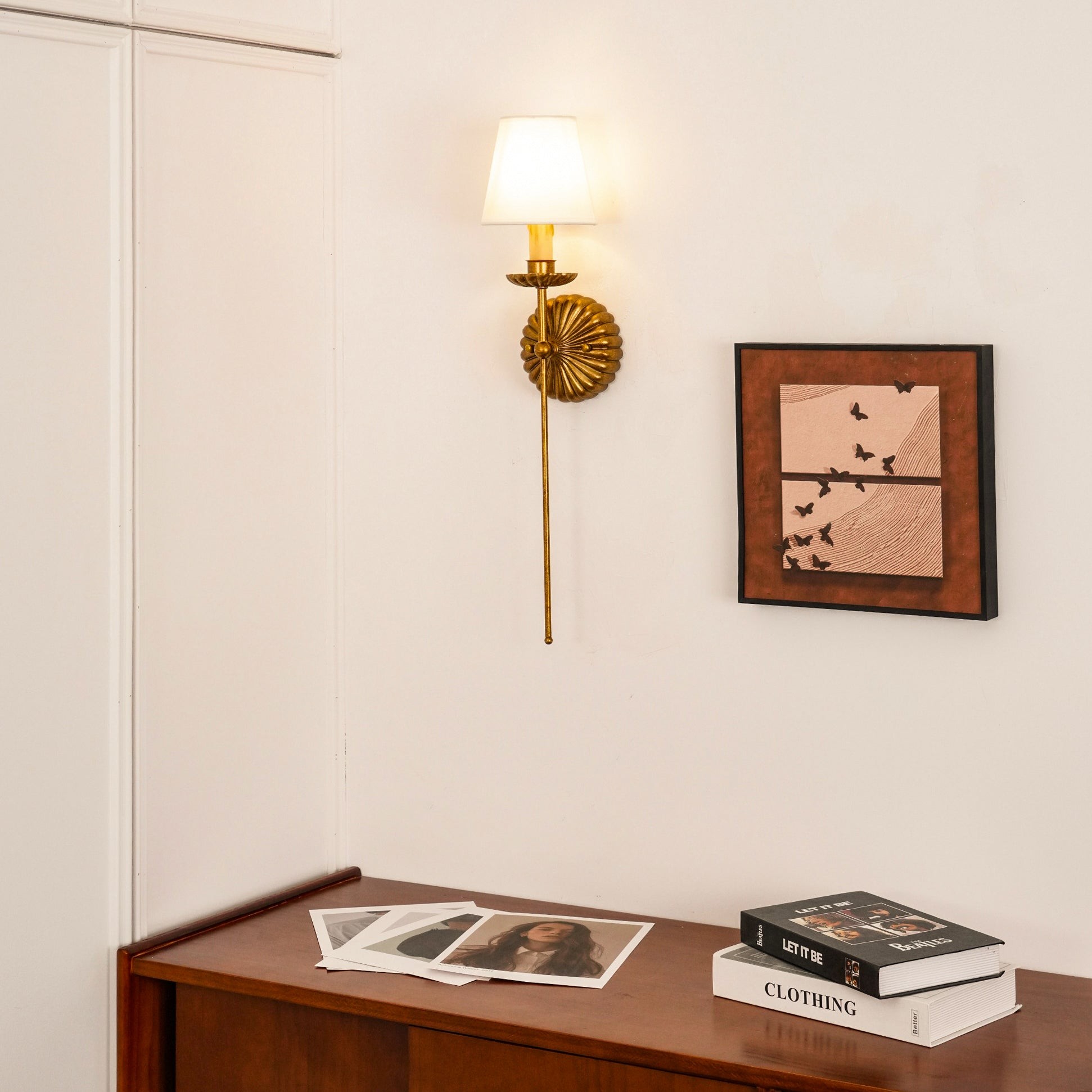 Catina Metal Wall Sconce with Fabric Shade – Stylish Accent Lighting for Home K1181