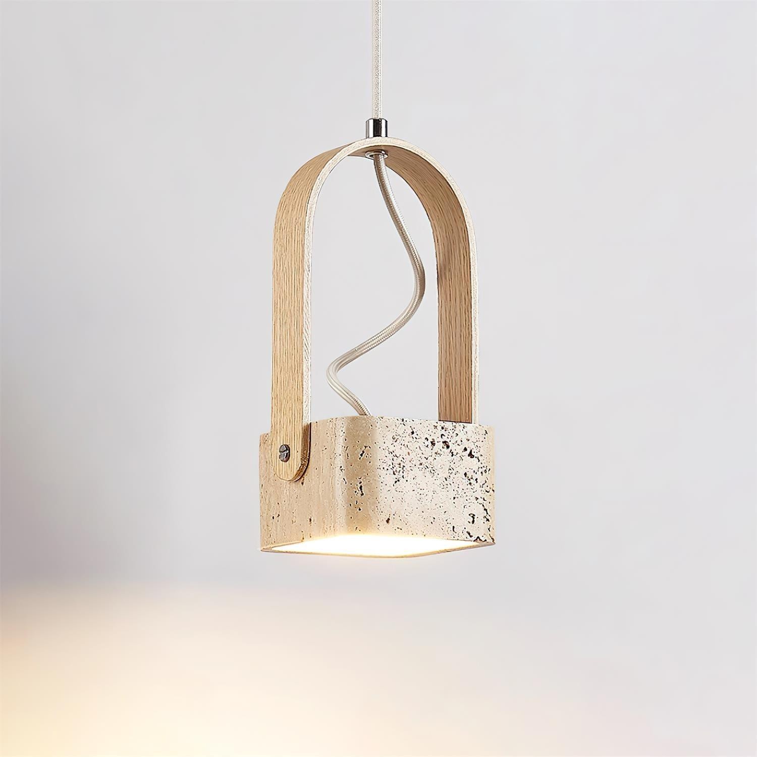 Geometric Yellow Travertine Pendant Lamp K449