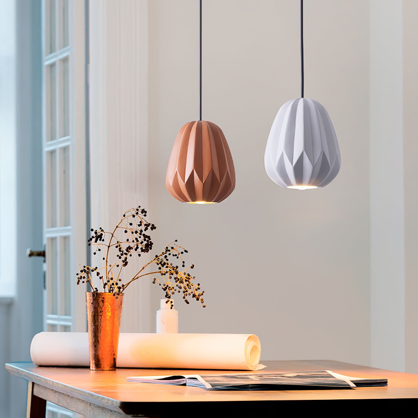 Papaya Resin Pendant Lamp K1064