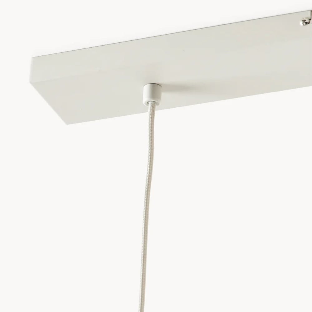 Velura Linear Pendant Light - Natural Linen Shade for Warm Ambiance K2044