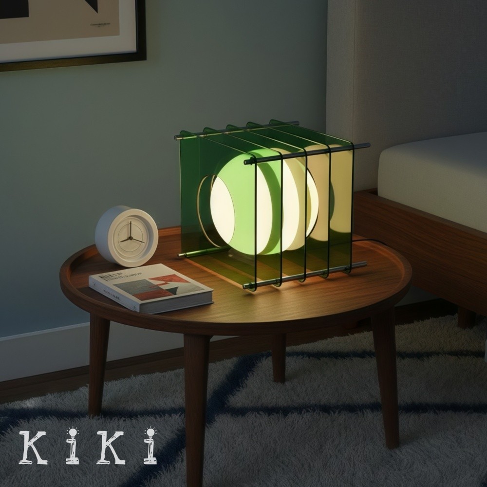 Afterglow Geometric Cube Sphere Table Lamp - Modern Acrylic Accent Light for Bedroom Decor K2078