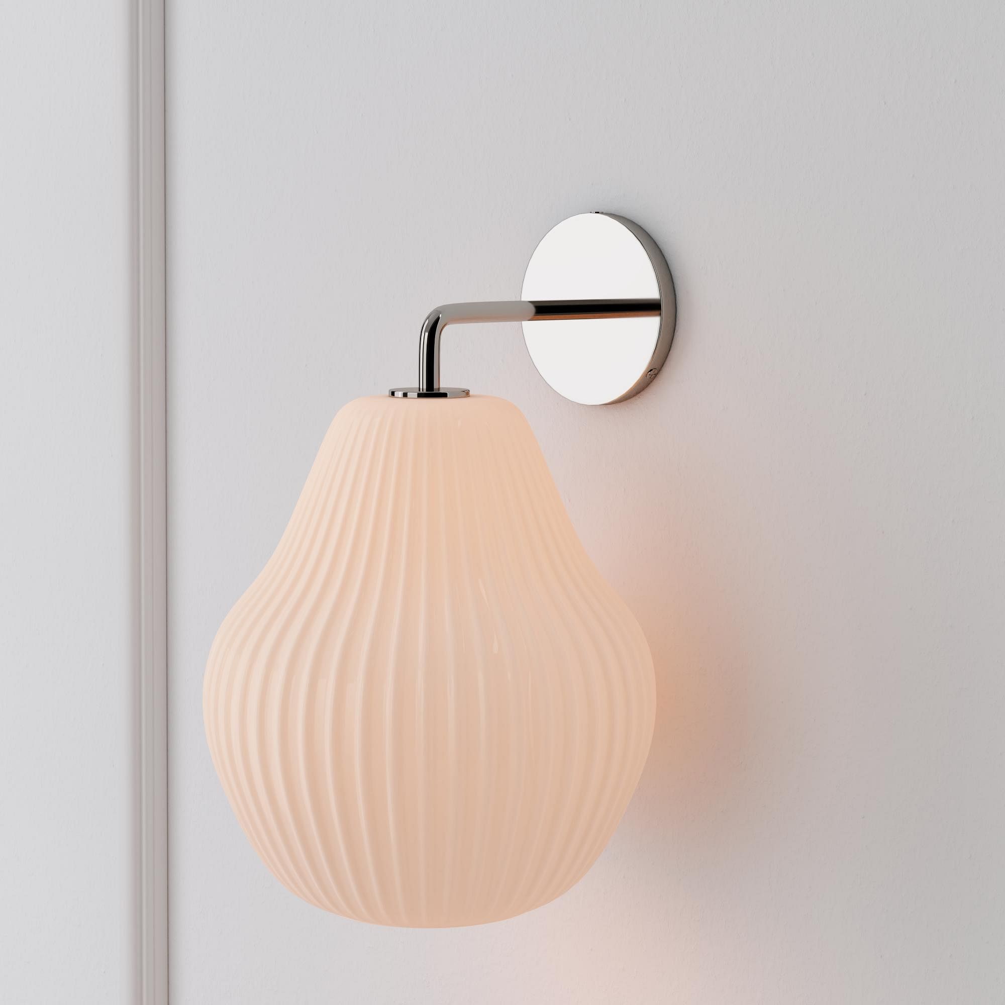 Rivrona Ribbed Glass Wall Sconce - Elegant Modern Lighting for Hallway & Bedroom K1387