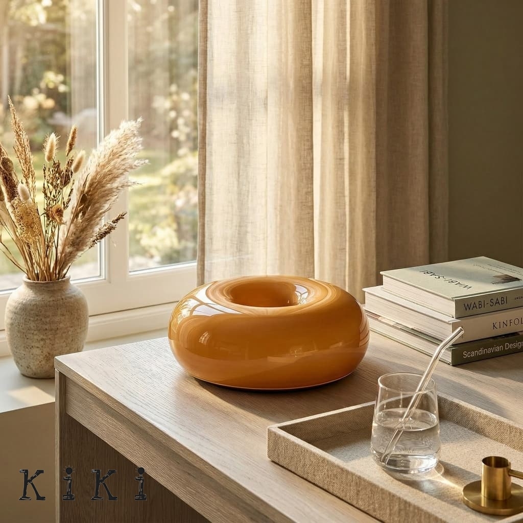 Bauhaus Round Table and Wall Lamp - Stylish Donut Led Lighting for Bedroom K46