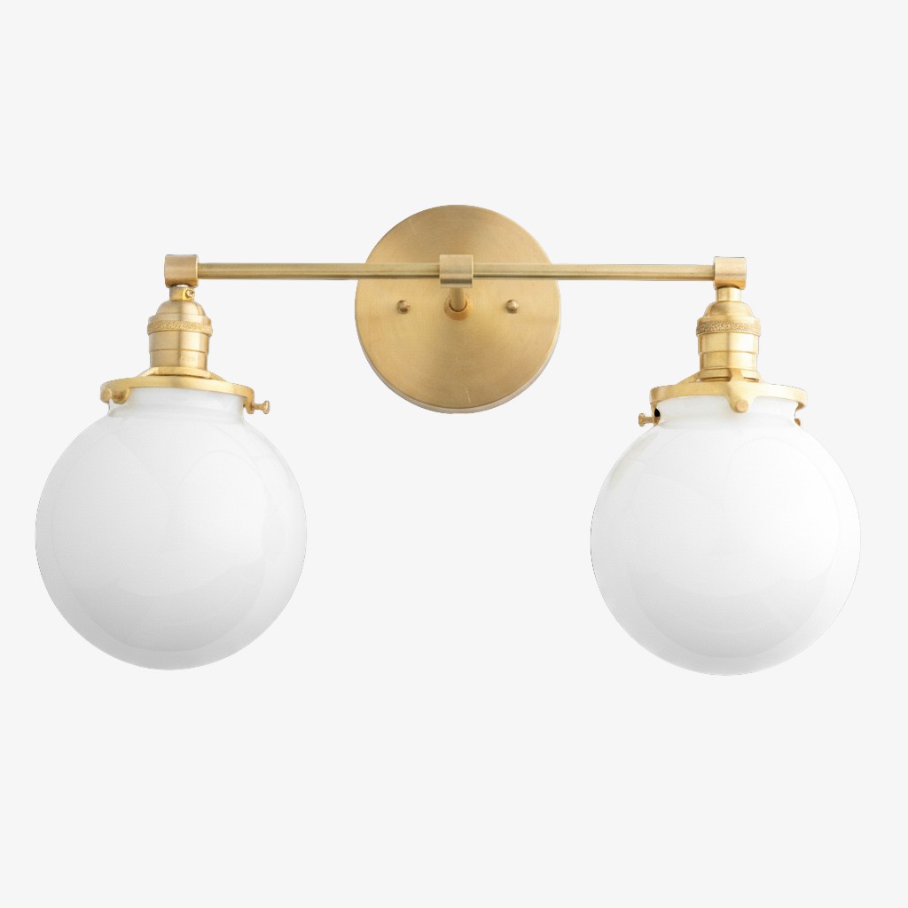 Lumio Globe Glass Globe Vanity Light - Modern Two Light Bathroom Sconce K1432