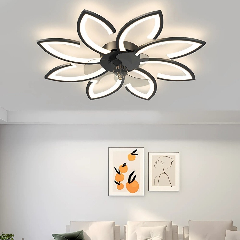 Art Decor Flower Quiet LED Ceiling Fan Light K1104