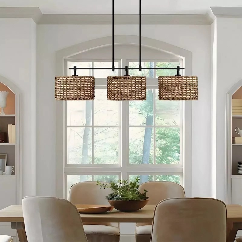 3 Light Dimmable Rustic Drum Chandelier K137