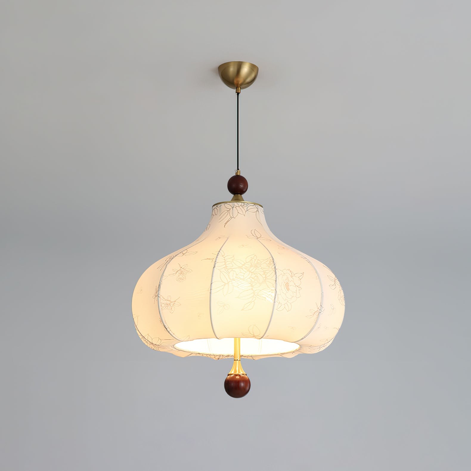 French Retro Fabric Pattern Pendant Lamp K317