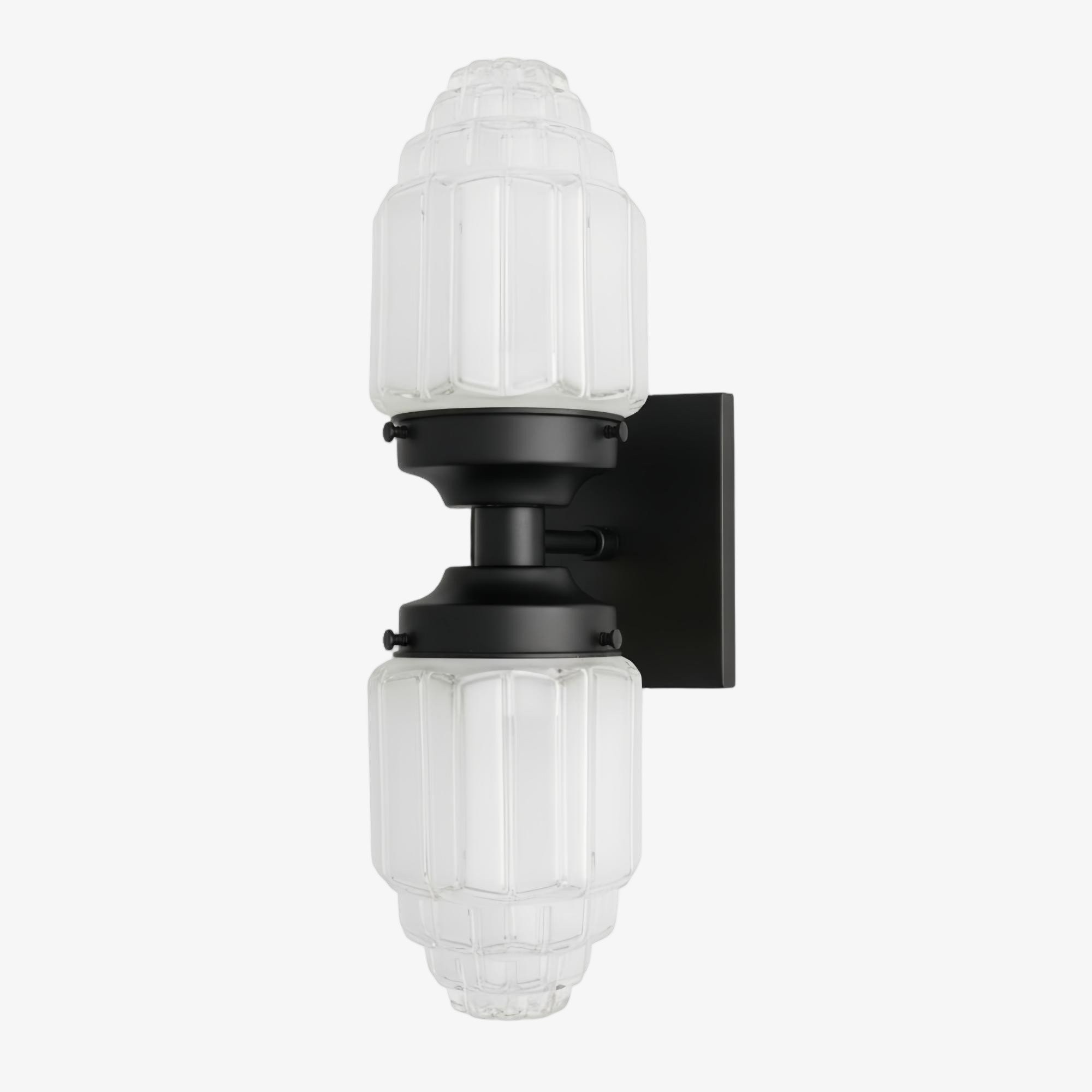 Tierlux Glass Art Deco Wall Sconce - Glass Frosted Globes with Skyscraper Globe K1471