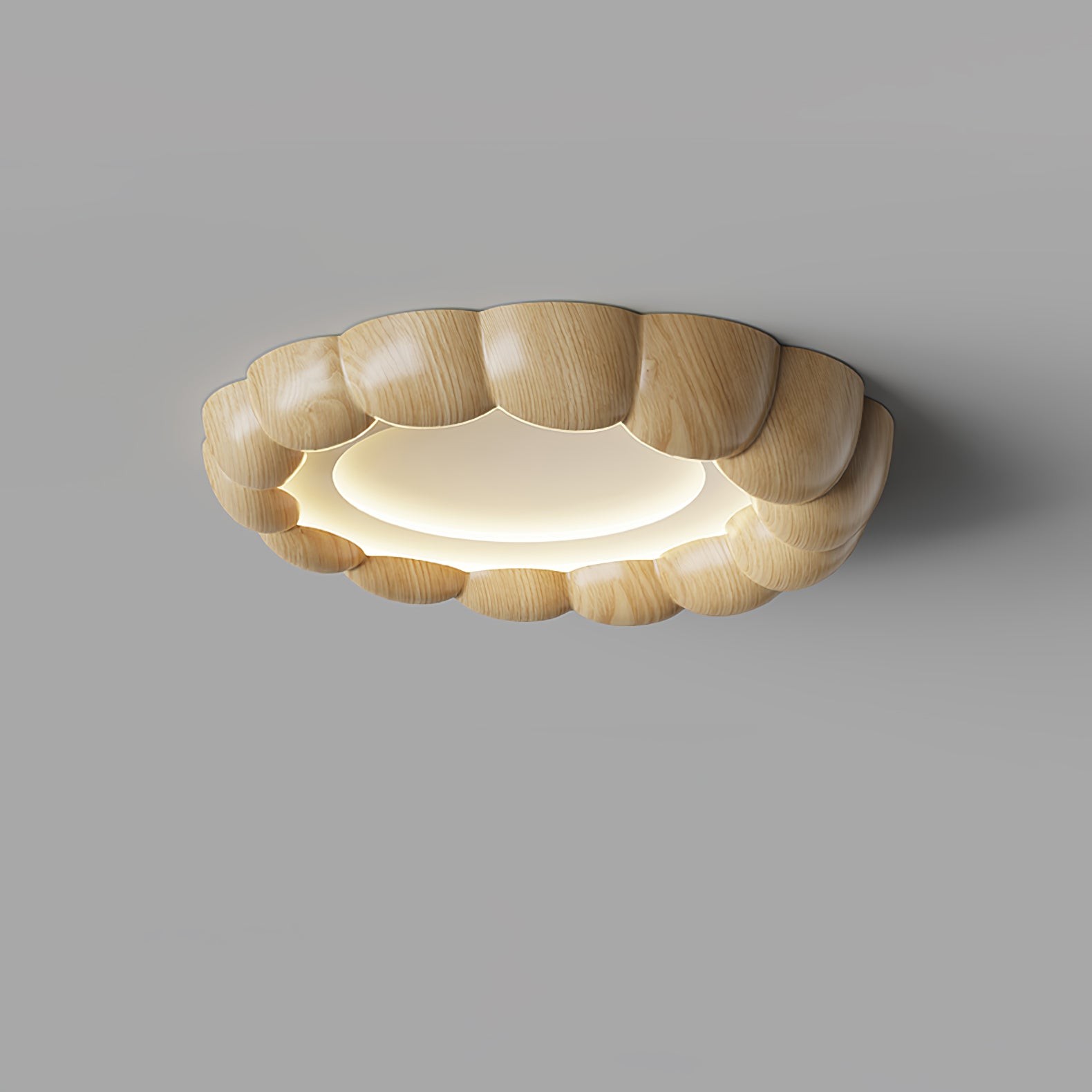 Faux Wood Ripple Ceiling Lamp K377