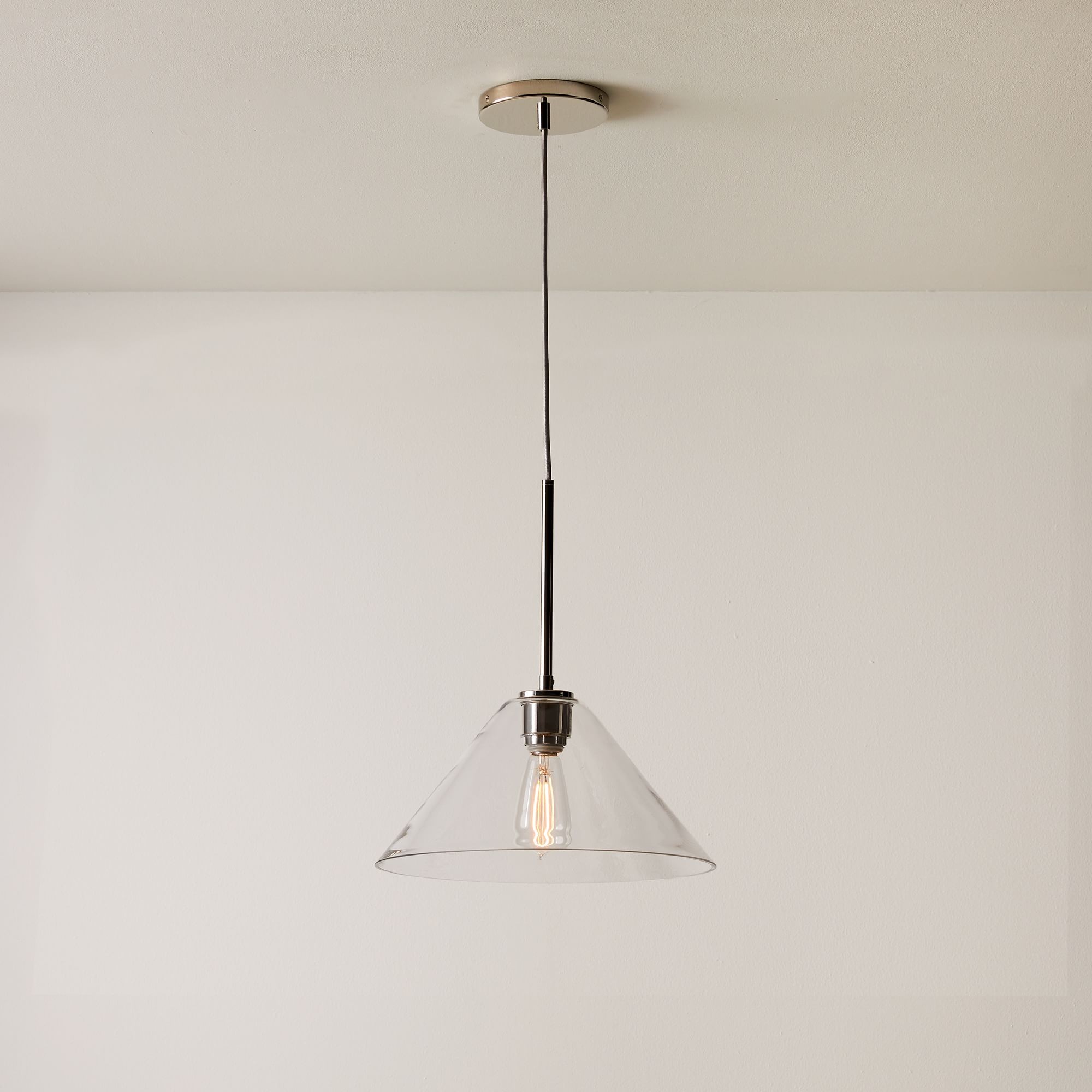 Conica Modern Glass Cone Pendant Light - Minimalist Hanging Lamp for Dining Room K1338