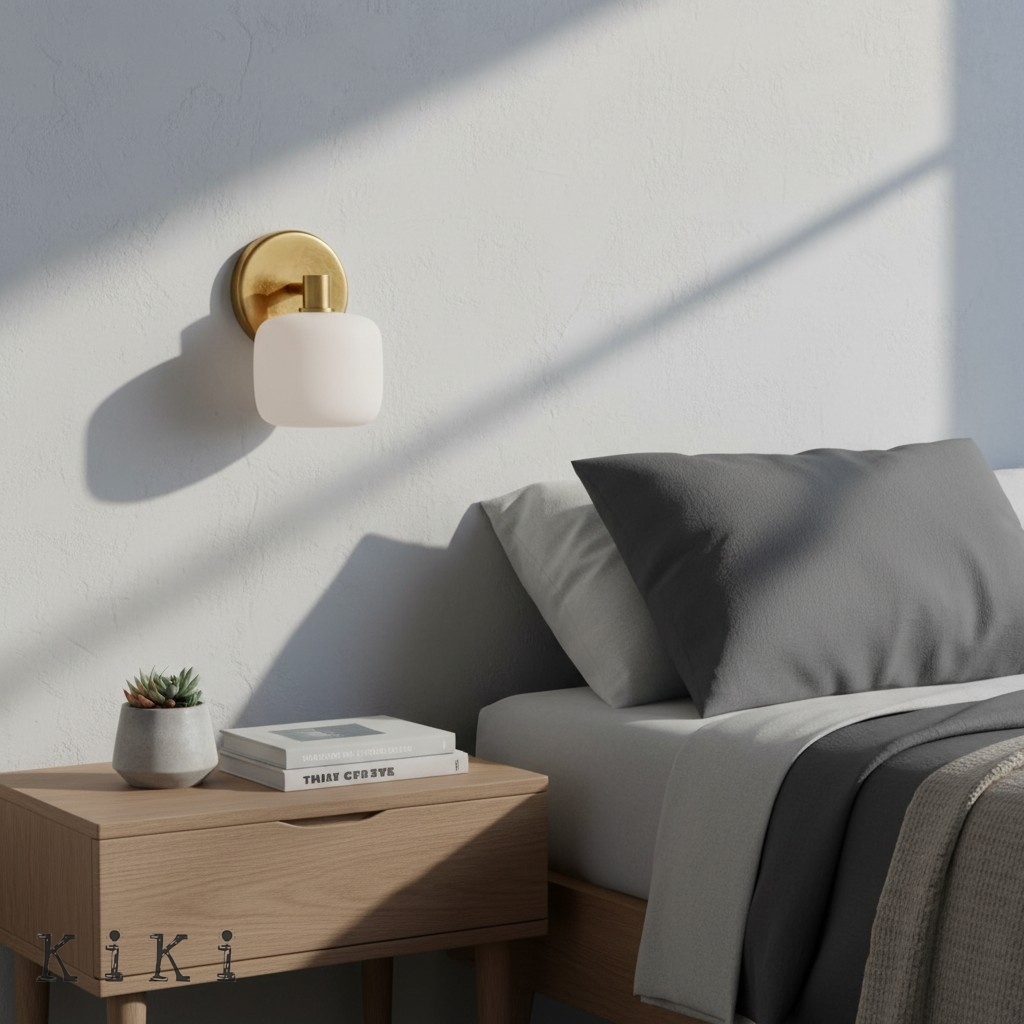 Lirra Modern Frosted Glass Wall Sconce - Minimalist Vanity Lighting for Bathroom K1714