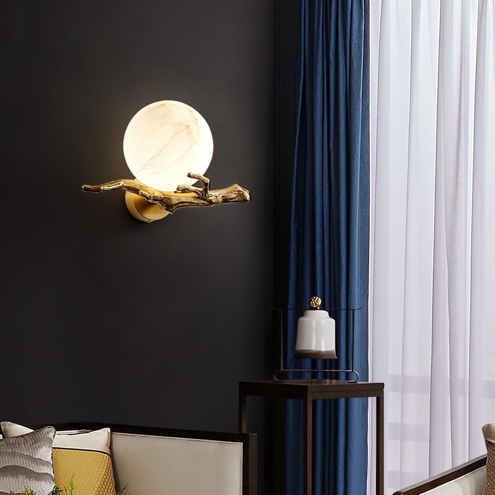 Retro Twigs Alabaster Wall Lamp D435