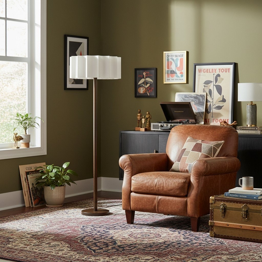 Cavilon Modern Floor Lamp - Slim Profile and Soft Shade Contemporary Metal Lighting for Bedroom K1682