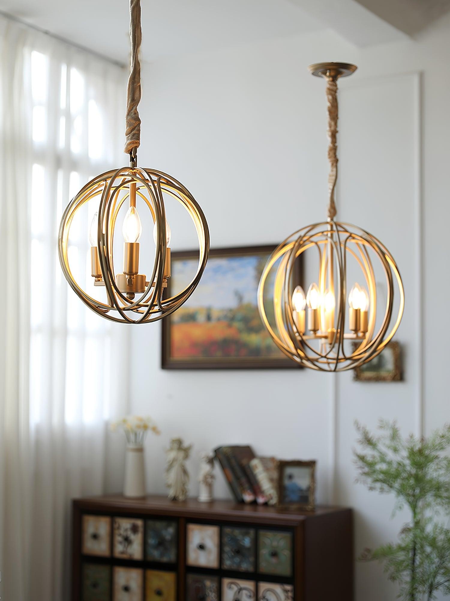 Hollow Metal Line Retro Pendant Light K554