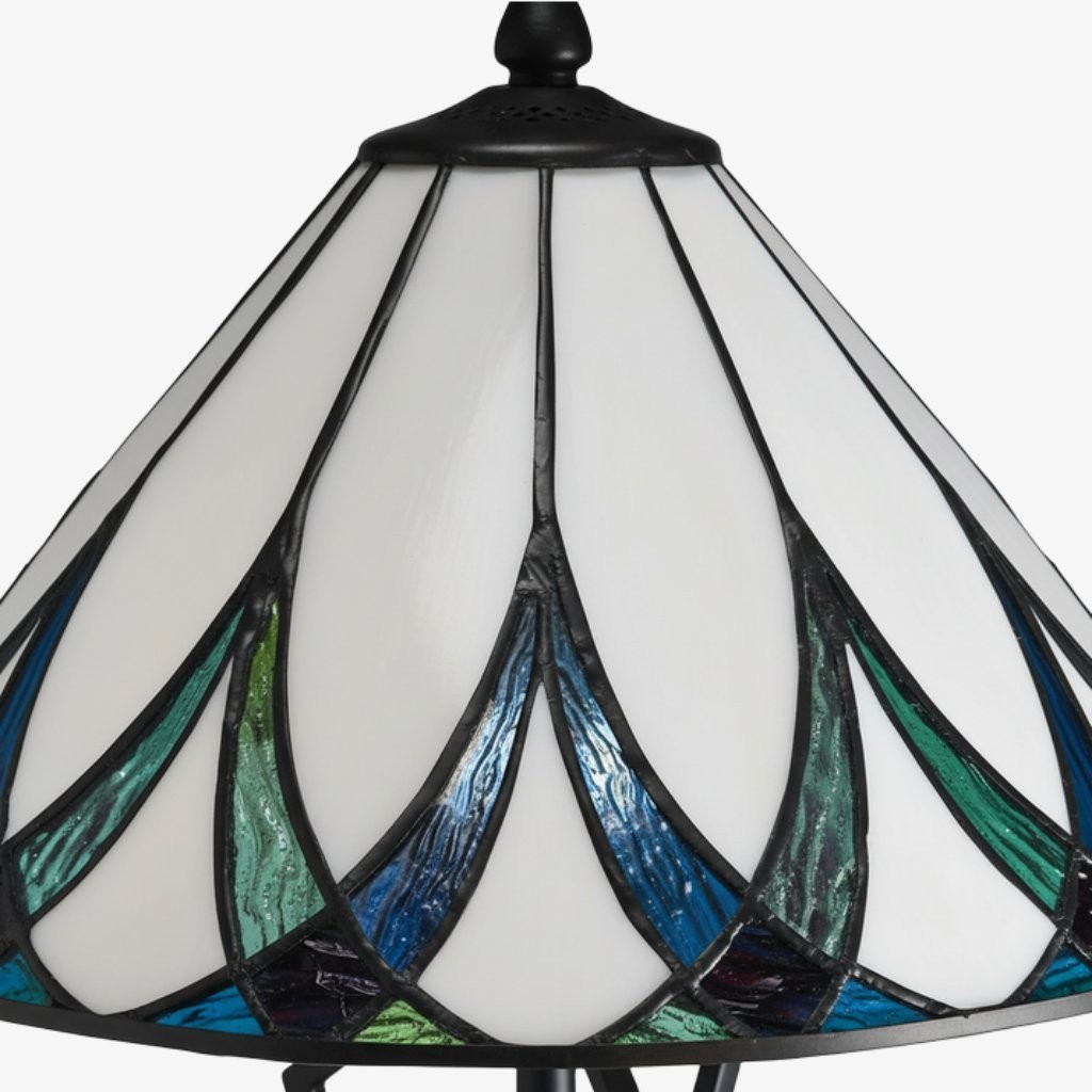 TF Allanton Elegant Ripple Glass Table Lamp - Vintage Style Accent for Bedroom K1949
