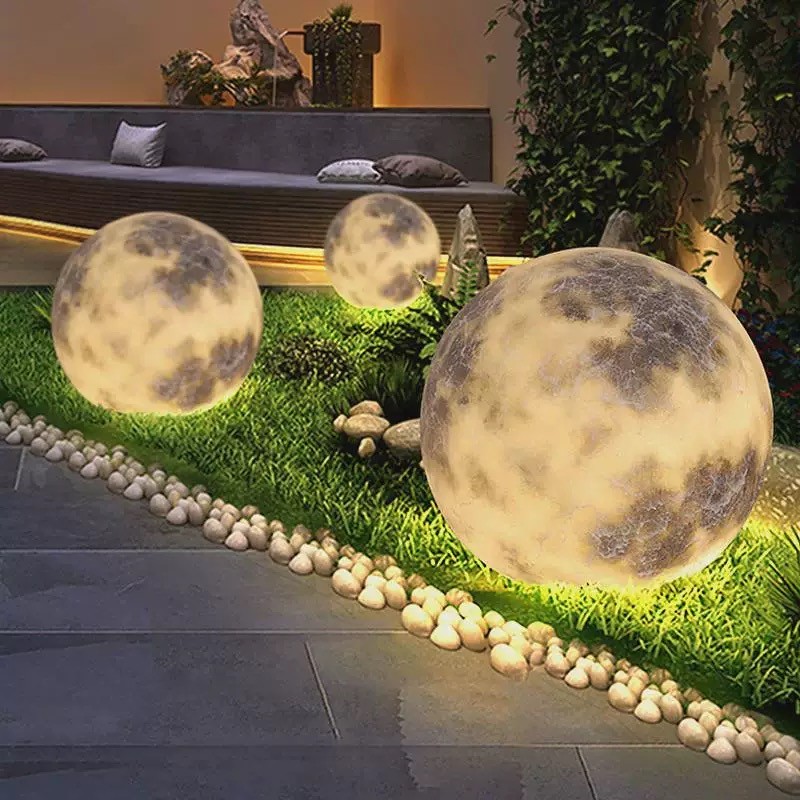 Waterproof Luminous Moon Art Decor Modern Ground Lawn Lamp K768