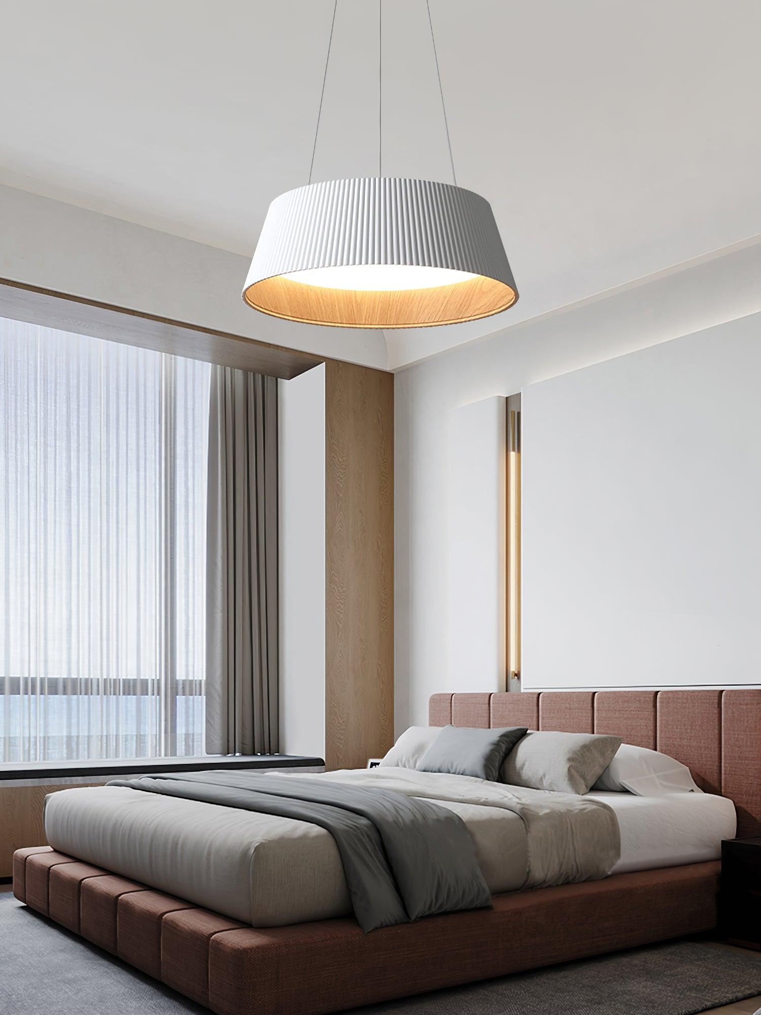 Minimalist Corrugated Lampshade Bedroom Pendant Lamp K347
