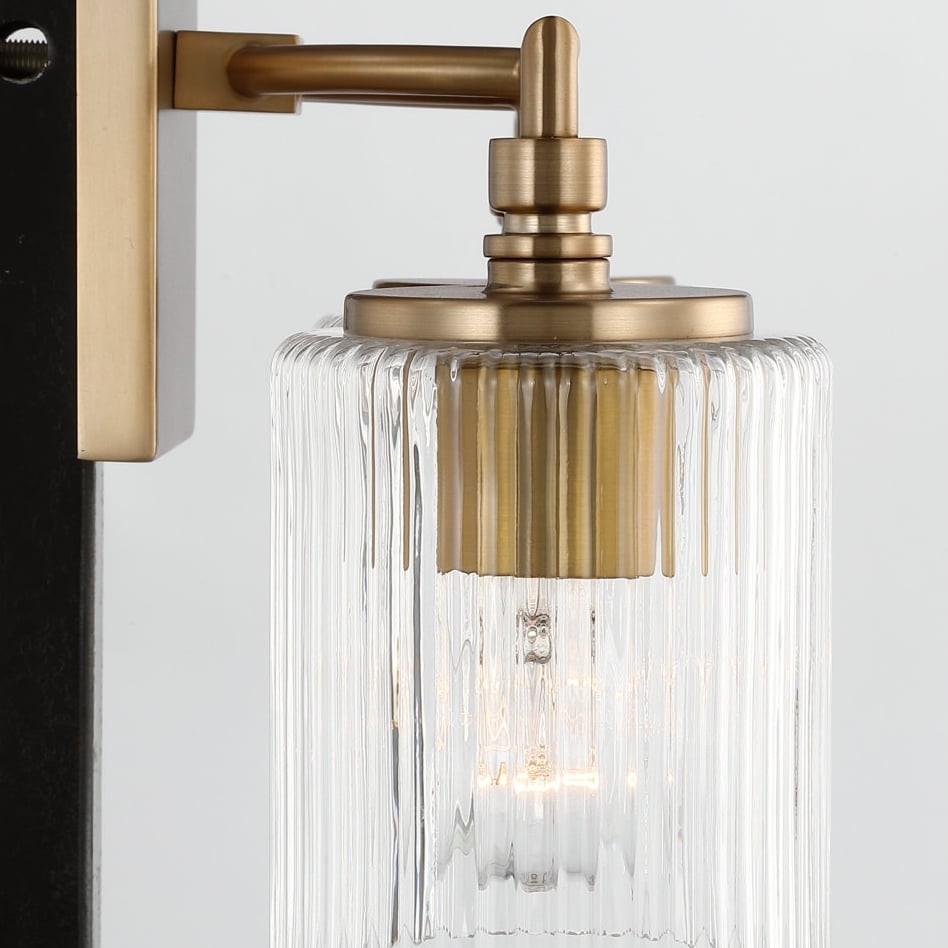 Lirra 3-Light Vanity Wall Light - Ribbed Glass Wall Sconce for Bathroom or Bedroom K1718