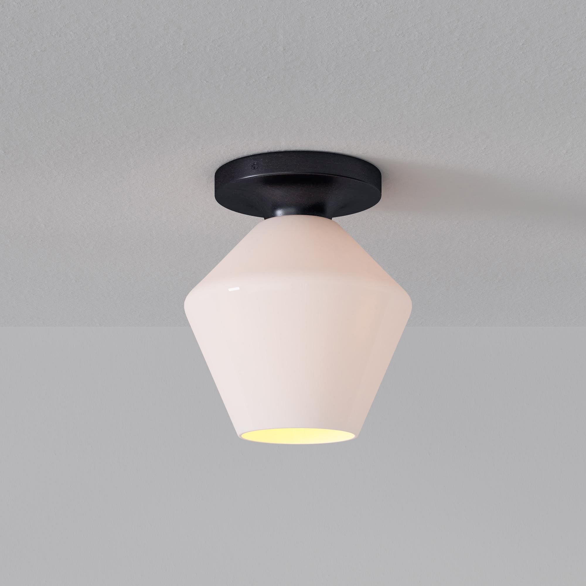 Merin Sleek Glass Ceiling Lamp - Geometric Flushmount Lamp for Dining Room K1223