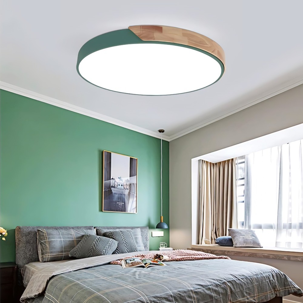 Modern Wooden Slim Round Led Ceiling Light K171