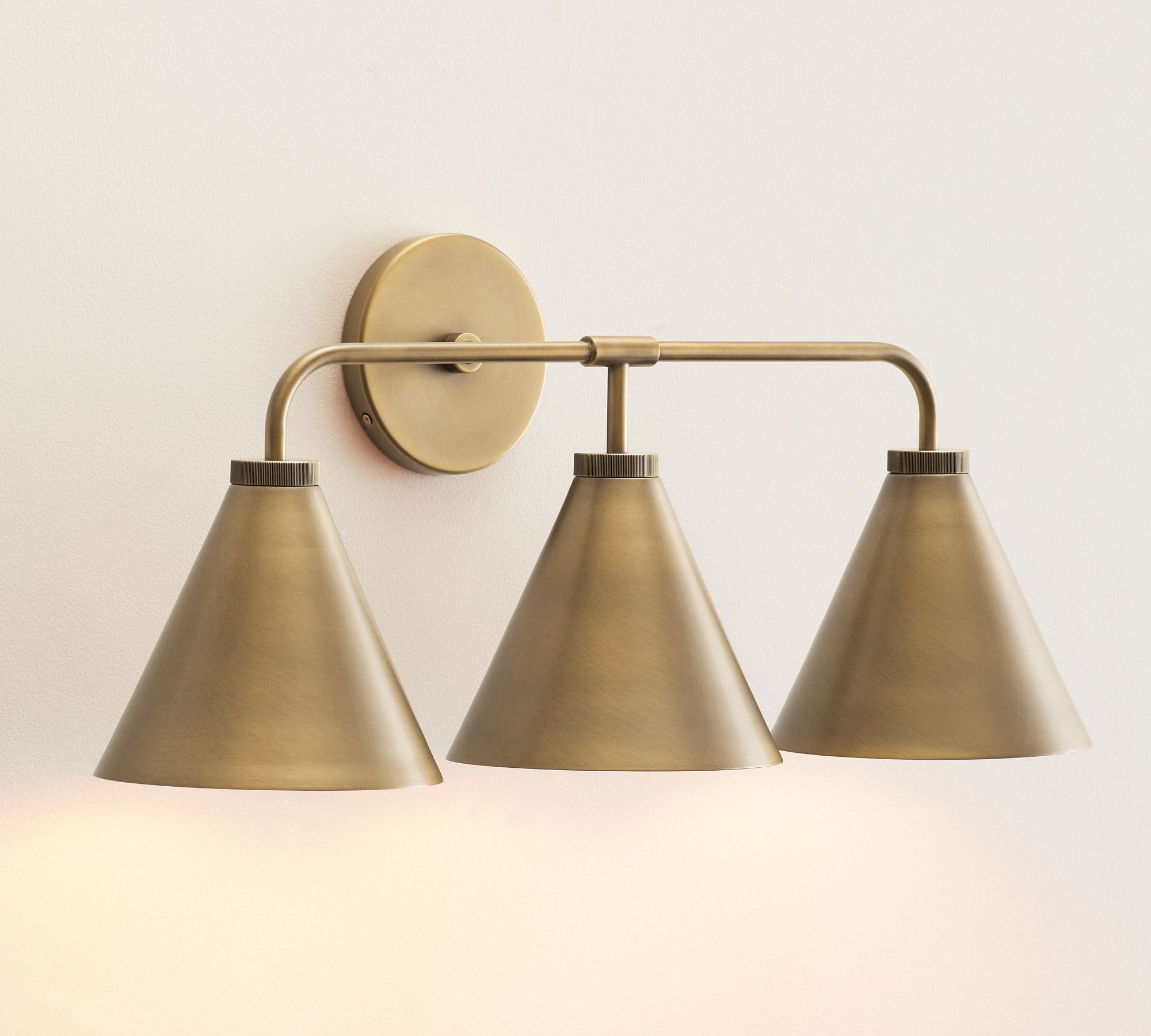 Korvi Iron Tapered Sconce Light - Wall Fixture in Black or Brass K1209